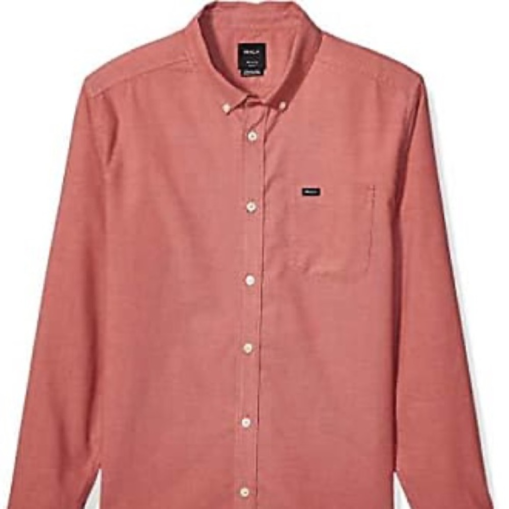 RVCA Brick Red That’ll do Button Up Shirt Large